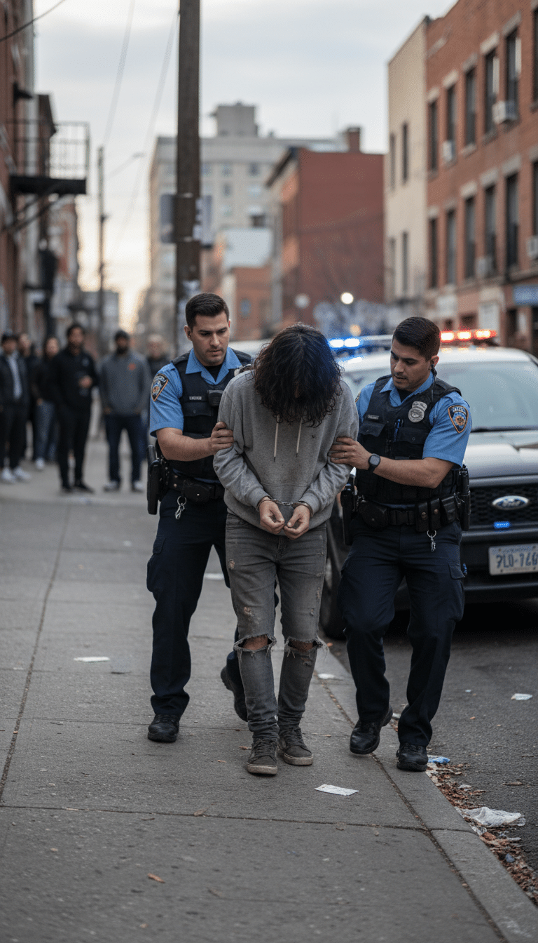 Person being arrested in Addison Person being arrested in Addison
