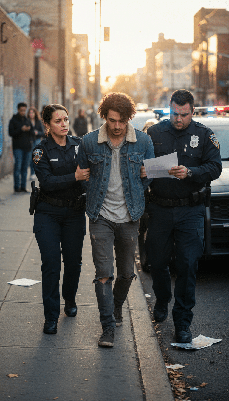 Person being arrested in Arlington Person being arrested in Arlington
