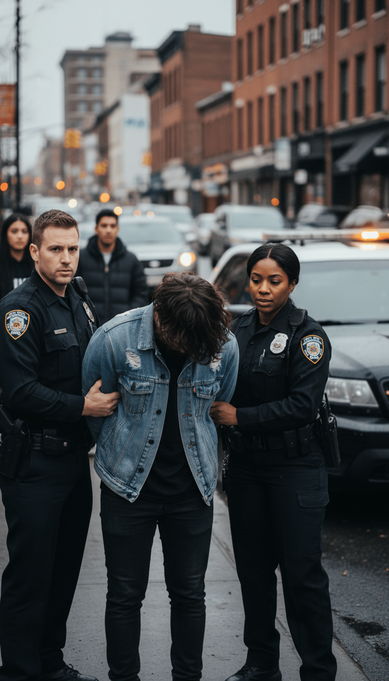 Person being arrested in Carrollton Person being arrested in Carrollton