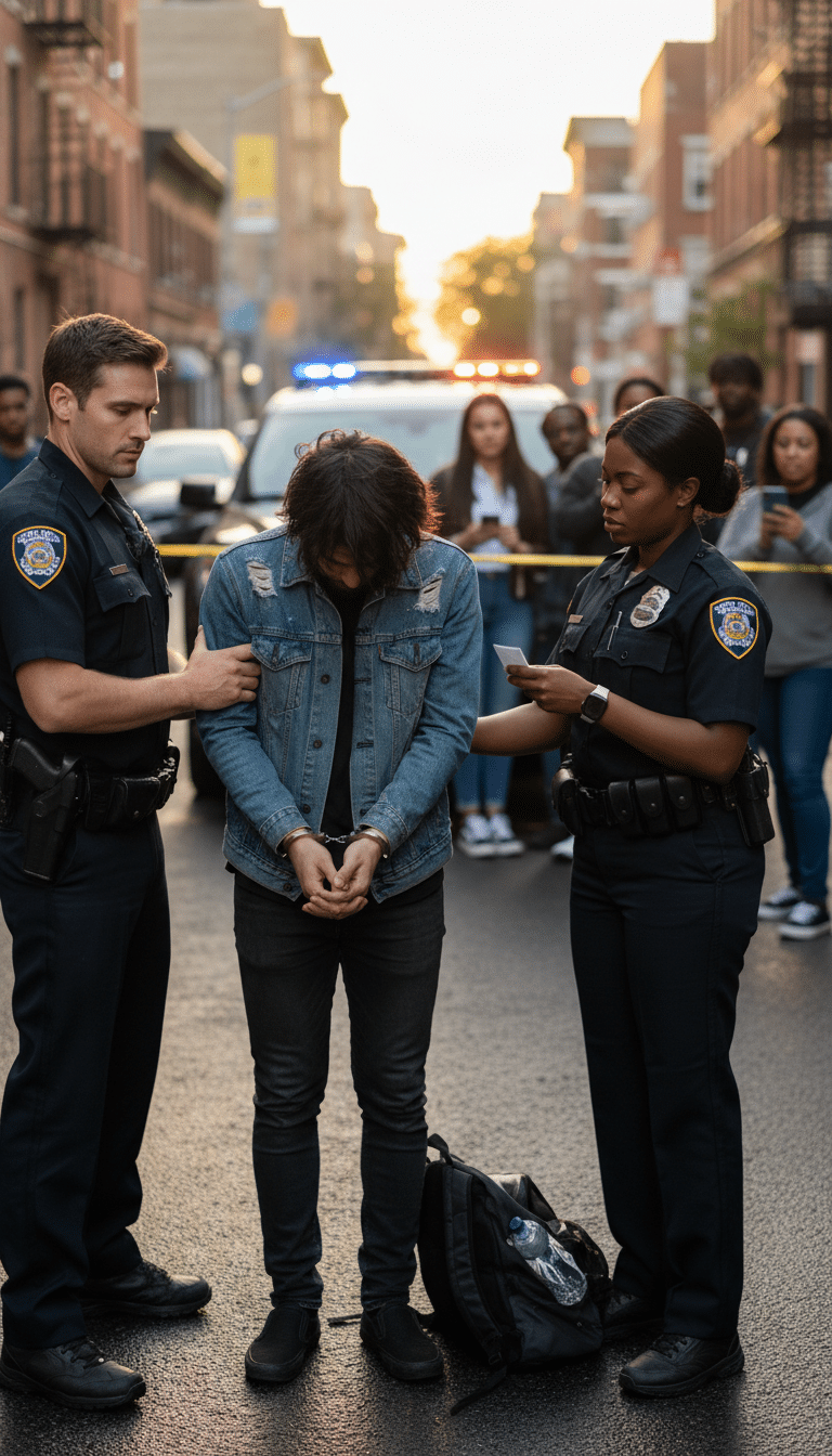 Person being arrested in Colony Person being arrested in Colony