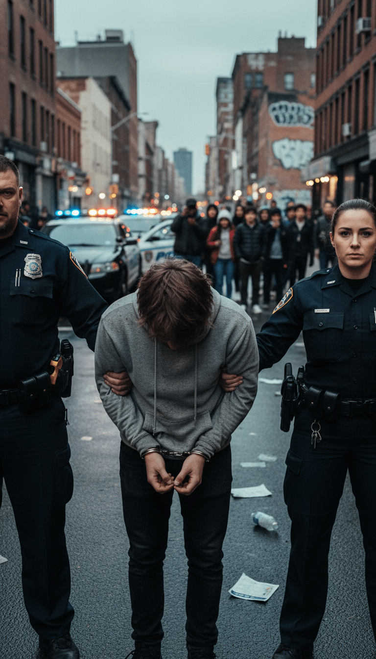 Person being arrested in Corinth Person being arrested in Corinth