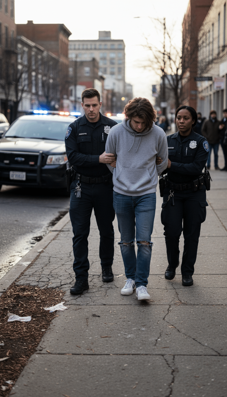 Person being arrested in Flower Mound Person being arrested in Flower Mound
