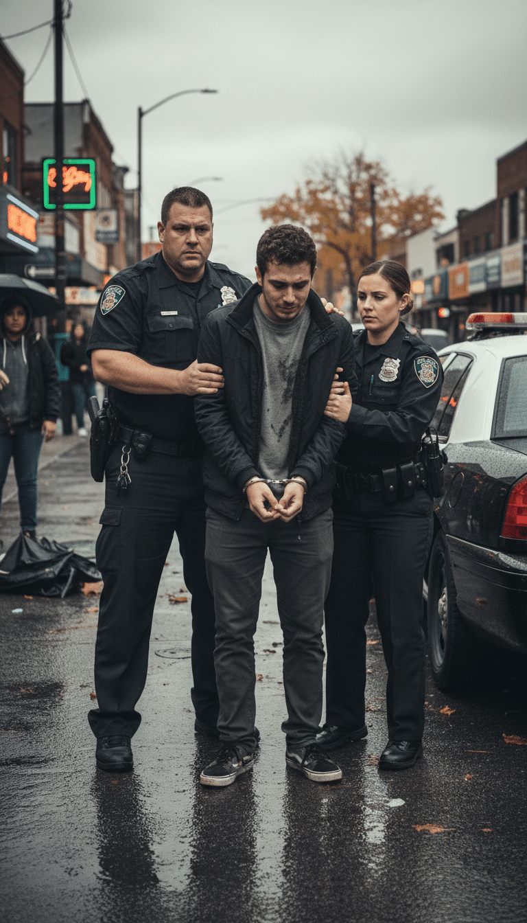 Person being arrested in Midlothian Person being arrested in Midlothian