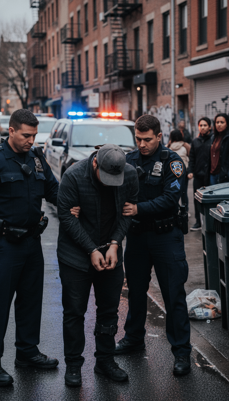 Person being arrested in Plainview Person being arrested in Plainview