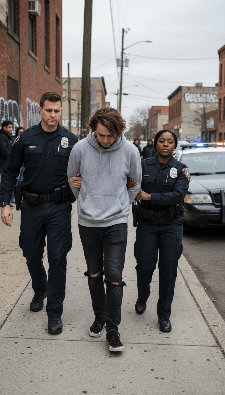 Person being arrested in White Settlement Person being arrested in White Settlement
