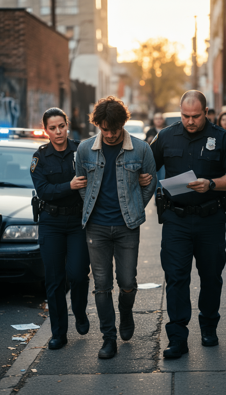 Person being arrested in Addison Person being arrested in Addison