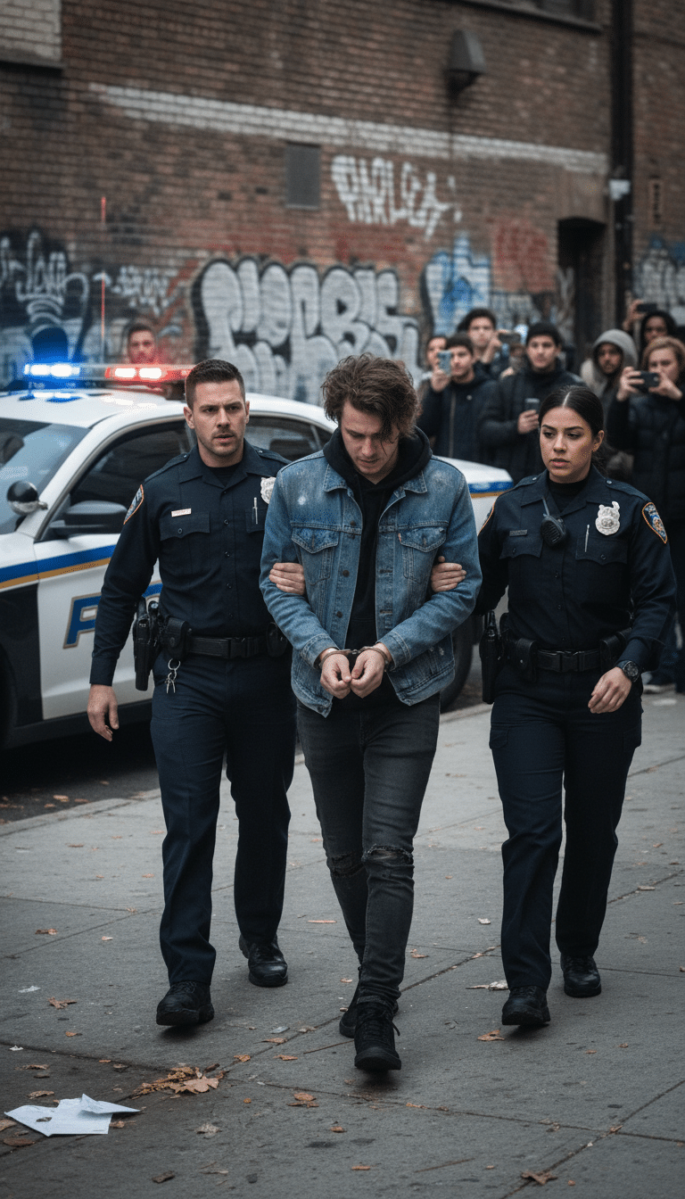 Person being arrested in Arlington Person being arrested in Arlington