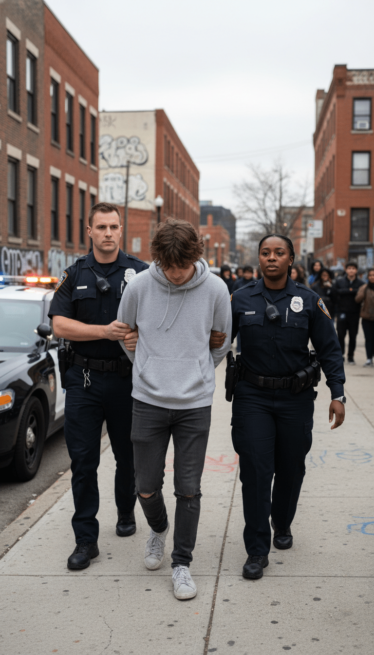 Person being arrested in Cypress Person being arrested in Cypress