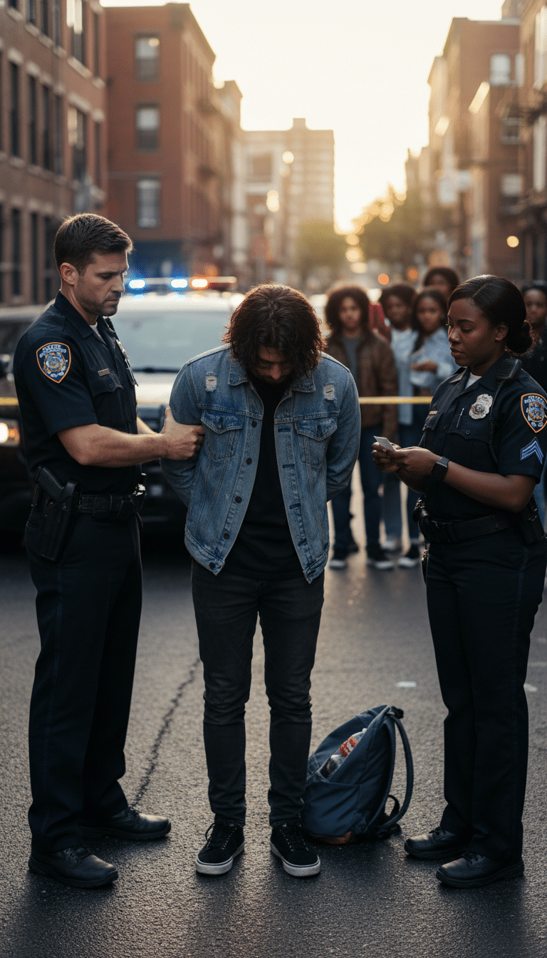 Person being arrested in Lancaster Person being arrested in Lancaster