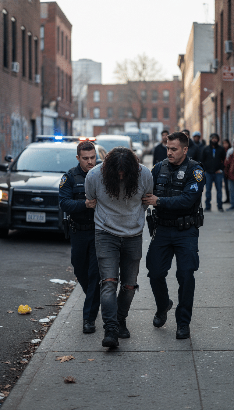 Person being arrested in Mansfield Person being arrested in Mansfield