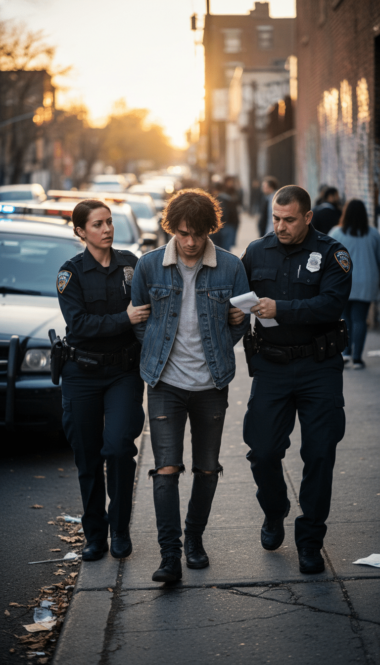 Person being arrested in Midlothian Person being arrested in Midlothian