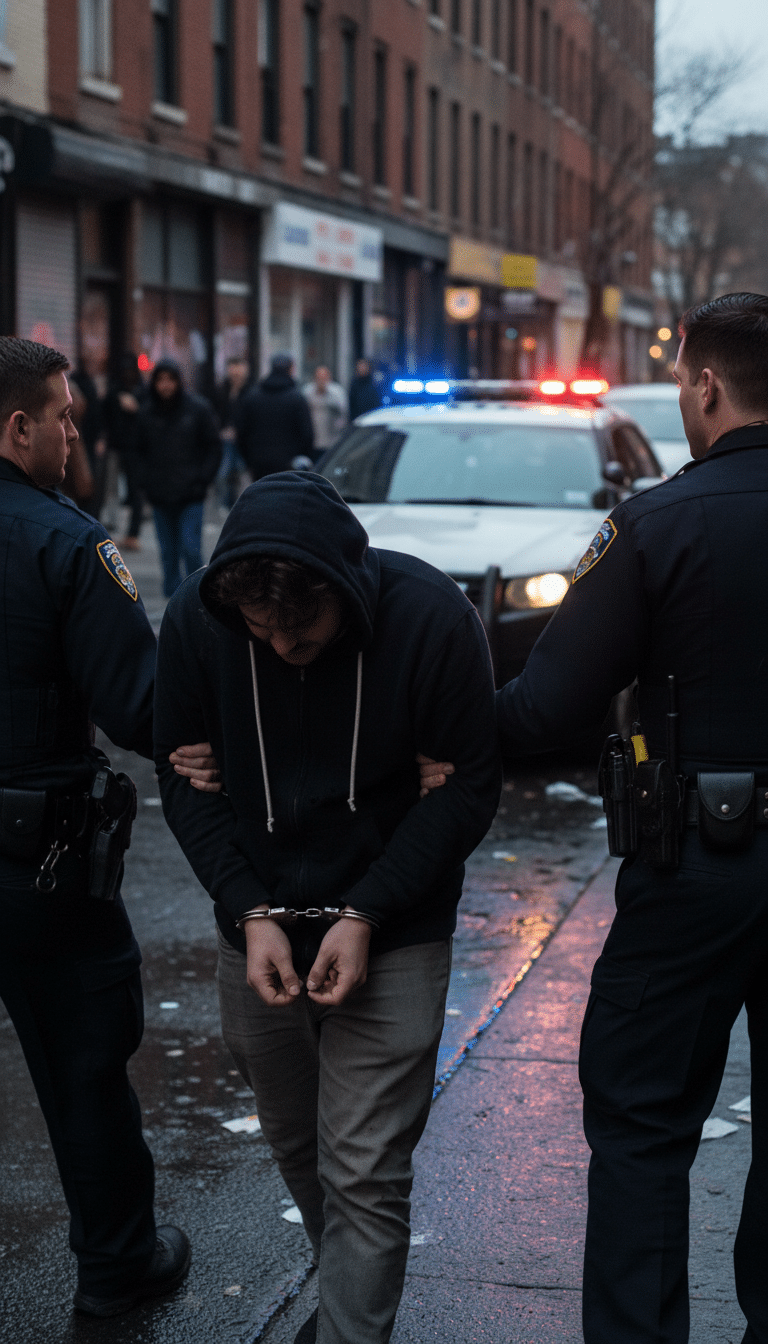 Person being arrested in Mount Pleasant Person being arrested in Mount Pleasant