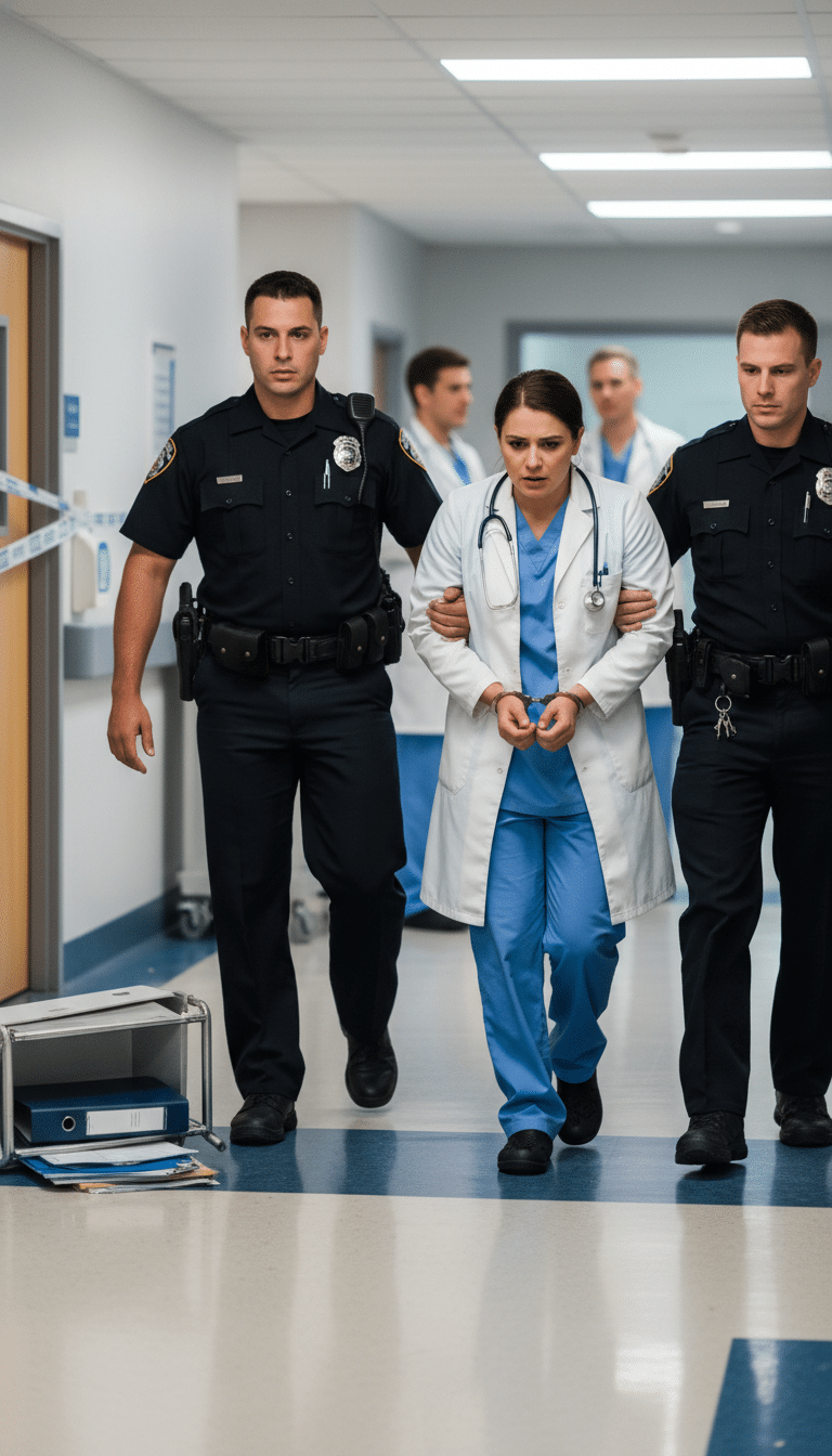 Person being arrested in Crowley Person being arrested in Crowley