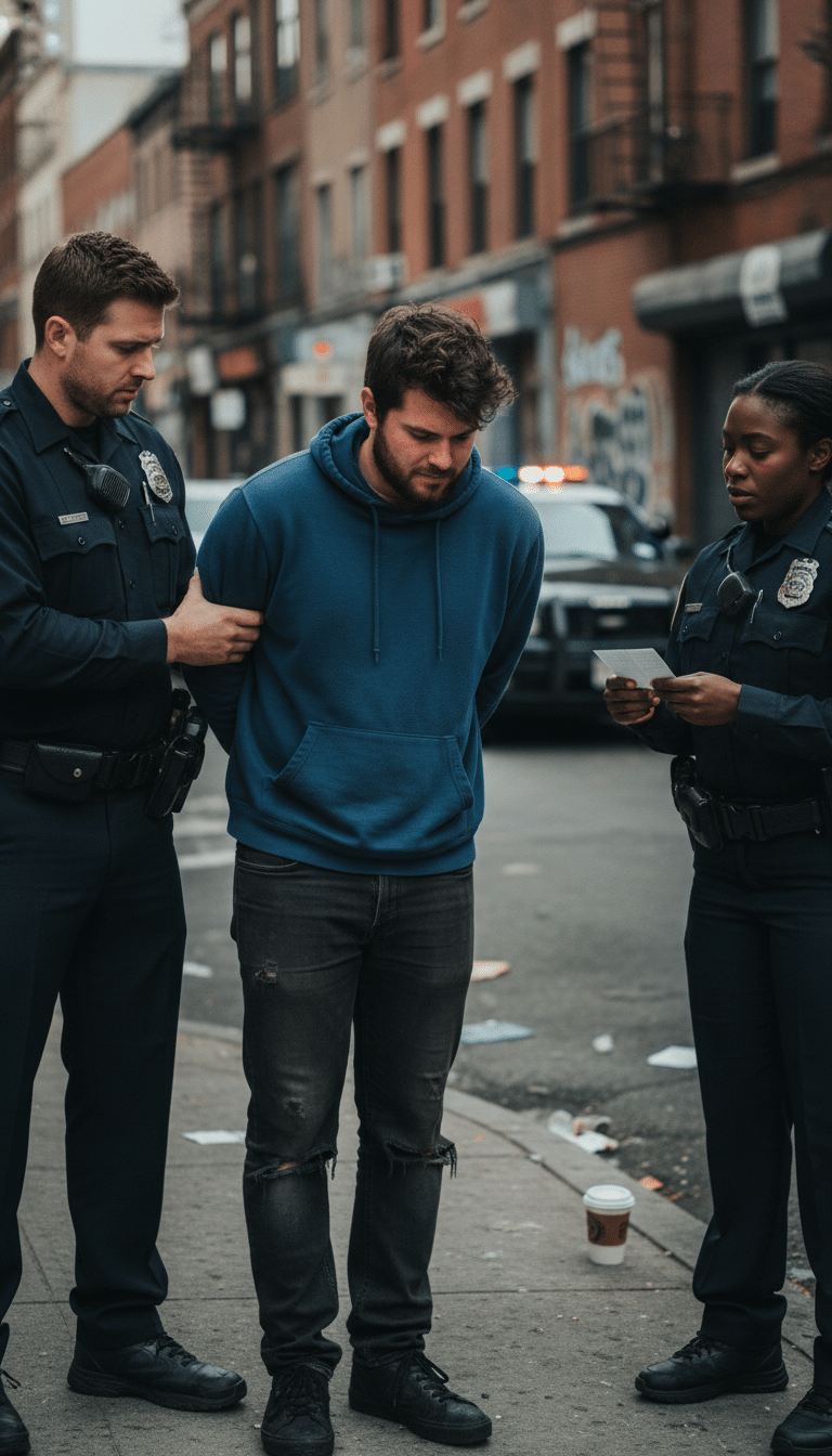 Person being arrested in Addison Person being arrested in Addison