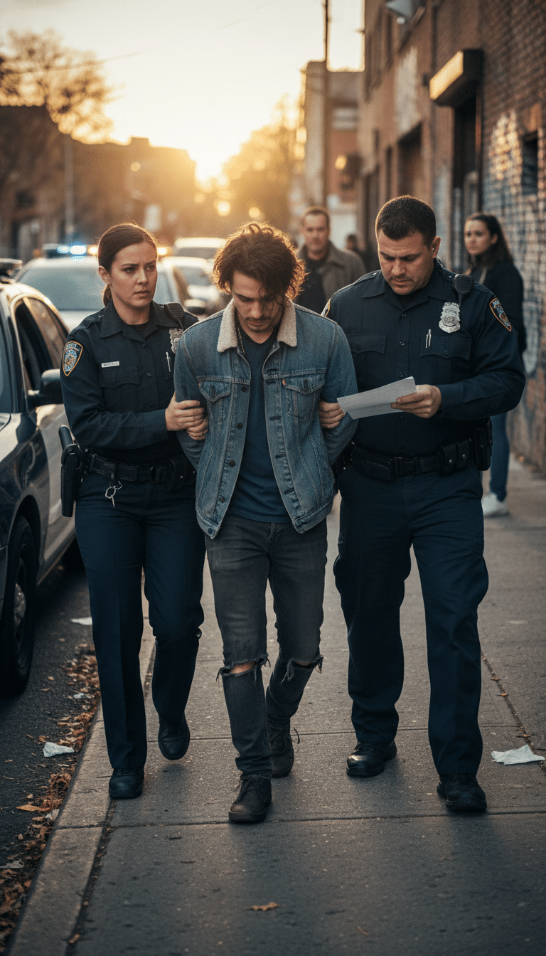 Person being arrested in Allen Person being arrested in Allen