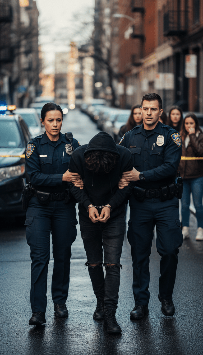 Person being arrested in Colony Person being arrested in Colony