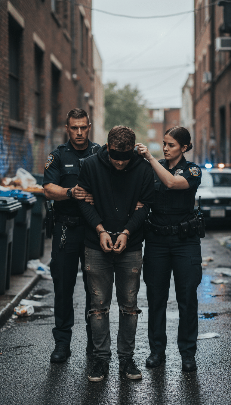Person being arrested in Corinth Person being arrested in Corinth