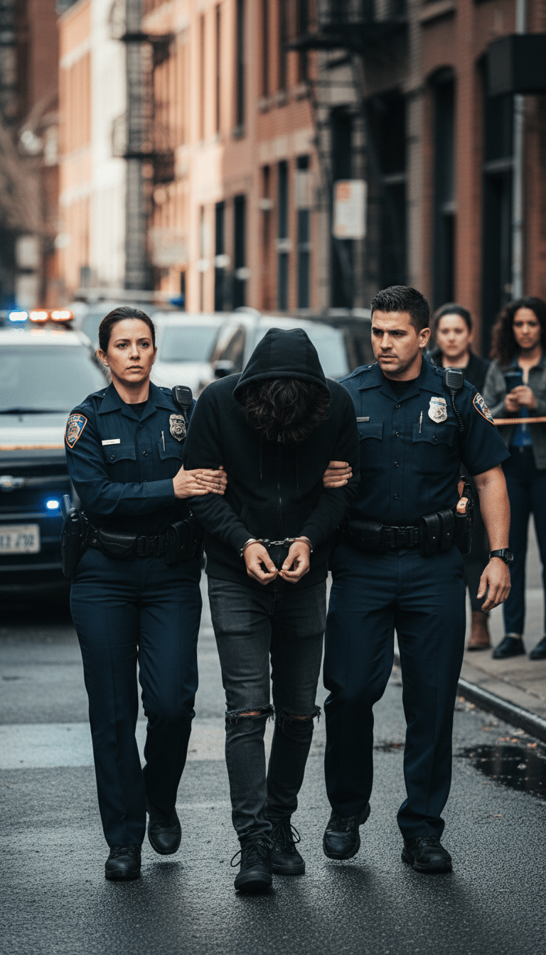 Person being arrested in Lancaster Person being arrested in Lancaster