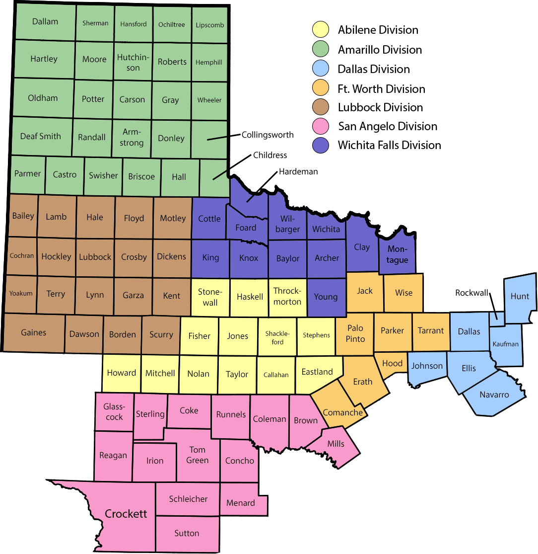 Northern District of Texas | Divisional Map