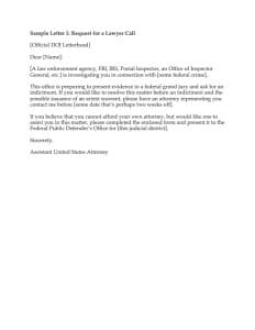 Sample Federal Target Letter 1
