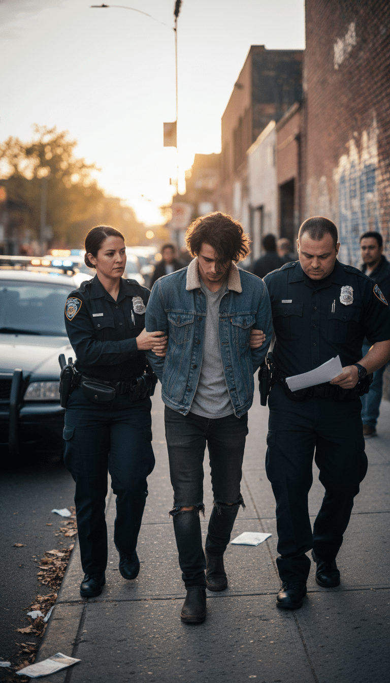 Person being arrested in Addison Person being arrested in Addison