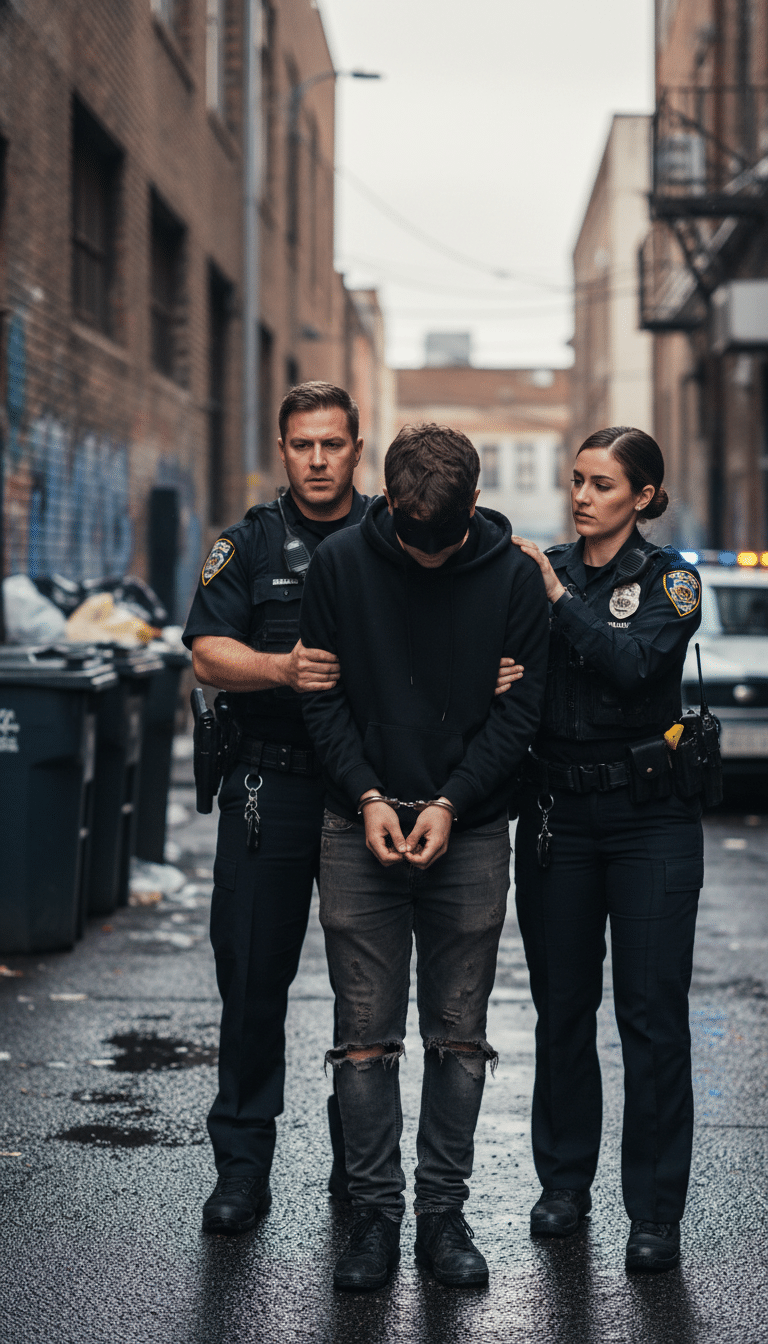 Person being arrested in Lancaster Person being arrested in Lancaster