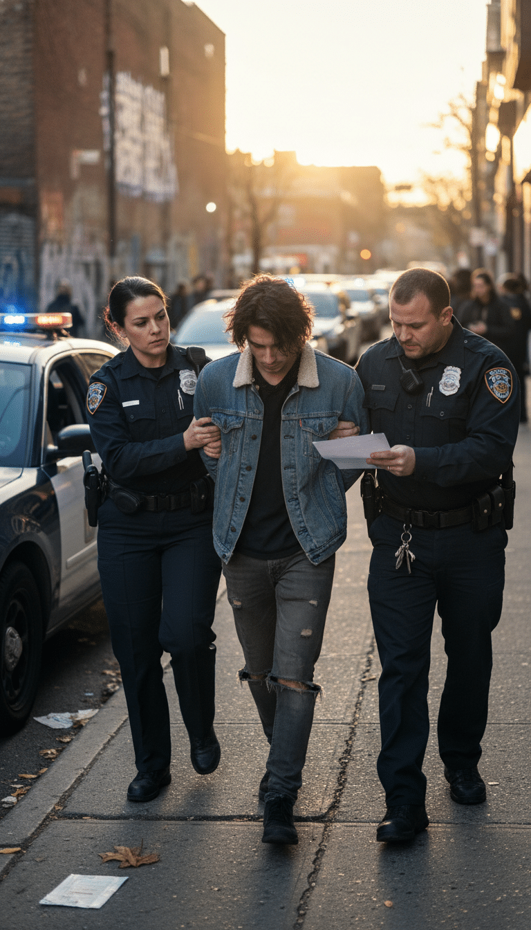 Person being arrested in Mansfield Person being arrested in Mansfield