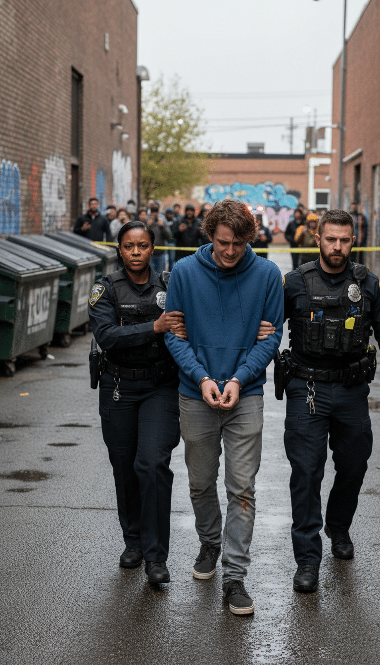 Person being arrested in Midlothian Person being arrested in Midlothian