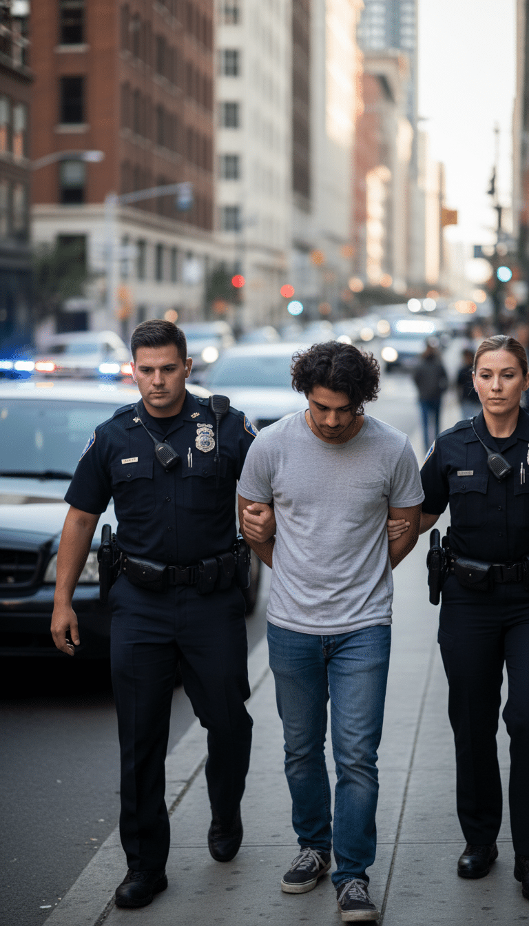 Person being arrested in Murphy Person being arrested in Murphy
