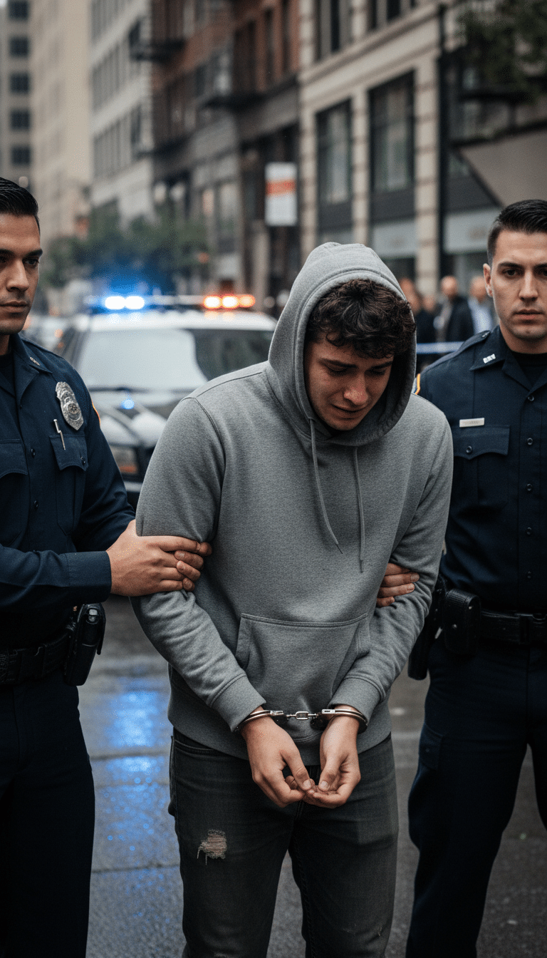Person being arrested in Plainview Person being arrested in Plainview