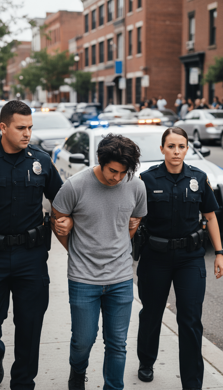 Person being arrested in Saginaw Person being arrested in Saginaw