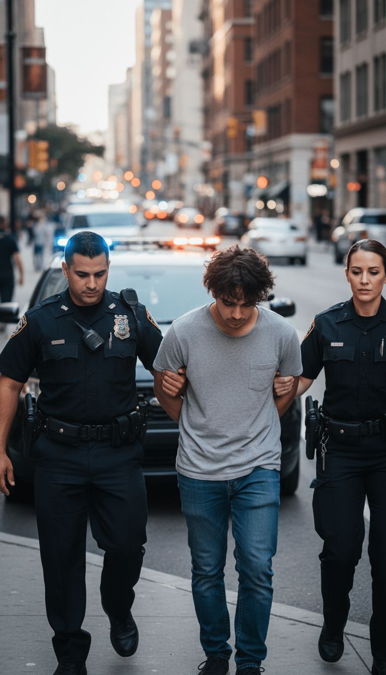 Person being arrested in Sulphur Springs Person being arrested in Sulphur Springs