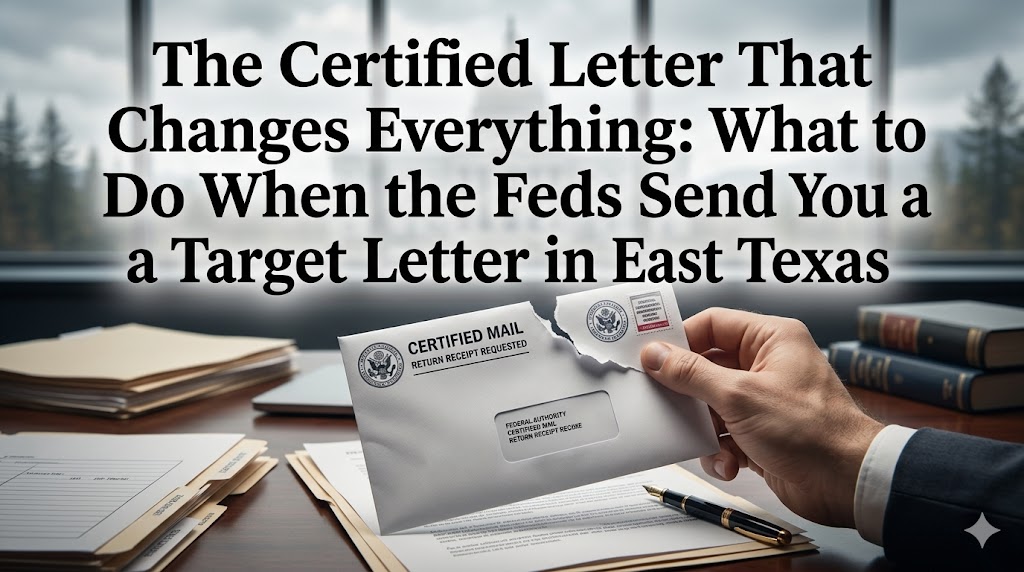The Certified Letter That Changes Everything What to Do When the Feds Send You a Target Letter in East Texas