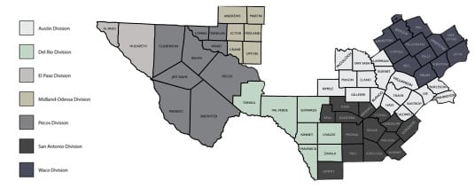 Western District of Texas | Divisional Map