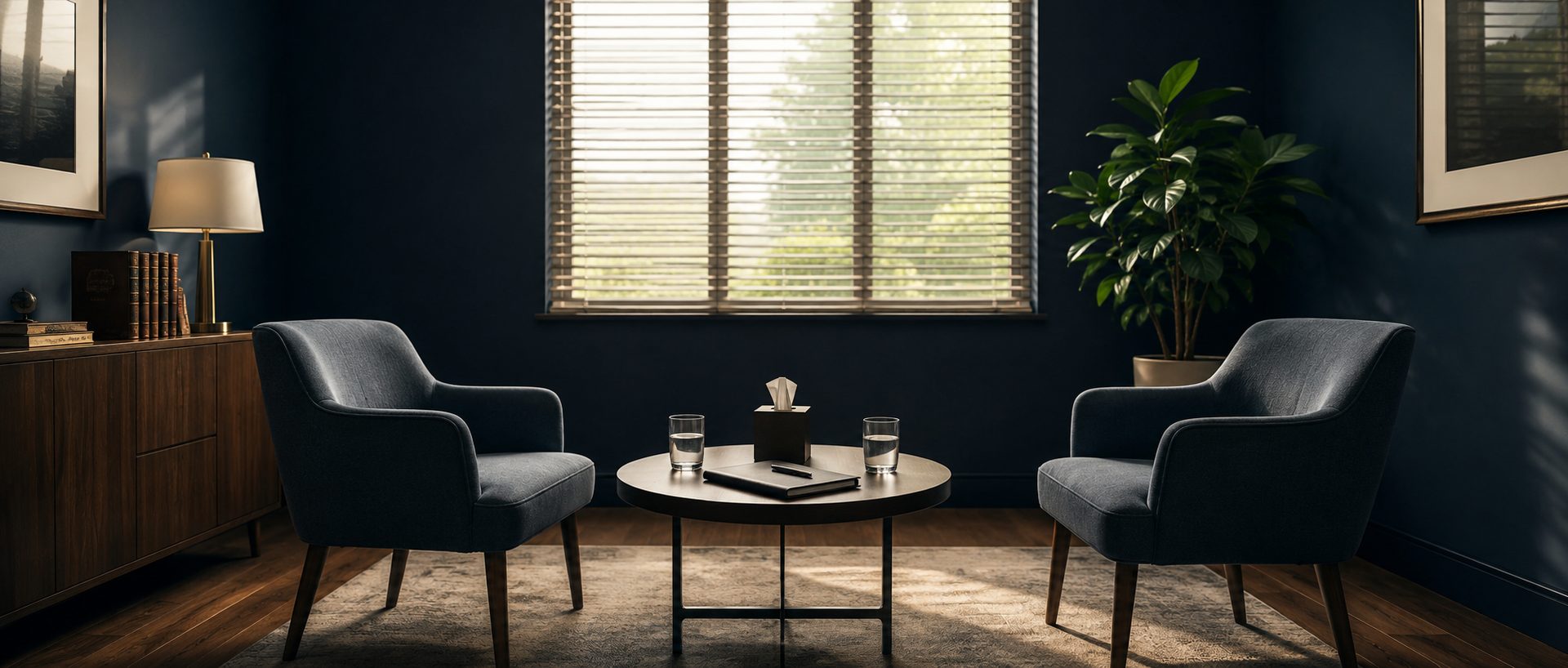 A private consultation room set for a confidential meeting about criminal defense representation. A private consultation room set for a confidential meeting about criminal defense representation.